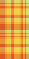 Romantic texture check, 20s fabric seamless textile. Fold tartan plaid background pattern in orange and yellow colors. vector