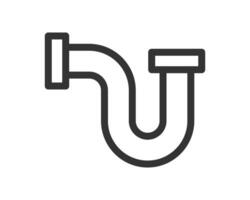 A minimal, bold line art illustration depicting a drainpipe or plumbing system element. Ideal for representing hygiene, repair, or home improvement concepts. vector