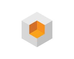 Abstract isometric cube with a vibrant inner section, symbolizing potential, innovation, or hidden value. Perfect for tech, design, or corporate presentations, websites, and marketing materials. vector