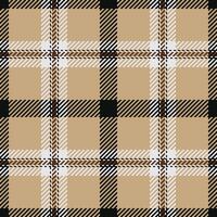 Elegant beige, brown black plaid pattern. Perfect for textile design, apparel, website backgrounds, or autumnal themed projects. Subtle texture adds sophistication. vector