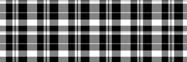 Surface check plaid, pajamas pattern texture seamless. Repeat fabric textile tartan background in black and white colors. vector