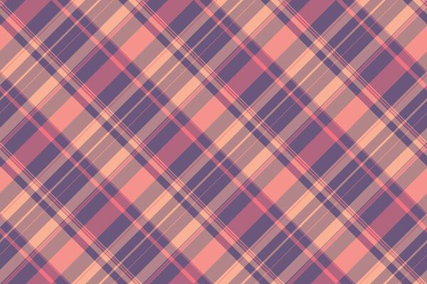 Elegant diagonal plaid pattern in muted pink and purple hues. Perfect for textile design, website backgrounds, or crafting projects.
