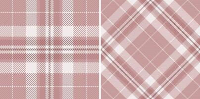 Elegant blush pink plaid patterns, perfect for fashion, textiles, and stationery design. Two seamless textures offer versatile design options a classic horizontal and a chic diagonal. vector