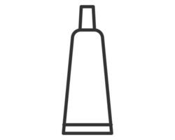 Minimalist line art illustration of a squeeze tube. Ideal for representing cosmetics, healthcare, toothpaste, ointment, or cream in a clean, modern design. Graphic element. vector