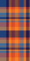 Packaging plaid texture, blanket seamless check tartan. Square pattern fabric background textile in orange and red colors. vector