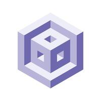 Abstract isometric cube design. A captivating visual metaphor for depth, complexity, and innovation. Perfect for tech, design, or architecture projects, presentations, and websites. vector