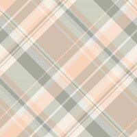 Elegant pastel plaid pattern. Subtle peach, gray, and beige hues create a calming, sophisticated design. Perfect for textile prints, website backgrounds, or packaging. vector