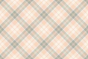 Elegant peach and grey plaid pattern. Seamless textile design ideal for fashion, home decor, or website backgrounds. Subtle texture adds depth and sophistication. vector