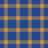 Classic plaid pattern in bold blue and gold hues. A versatile seamless texture, ideal for backgrounds, textiles, and design projects needing a traditional touch. vector
