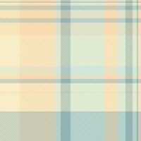 Subtle pastel plaid pattern in soft peach, beige, and blue hues. Ideal for textile design, fashion, and website backgrounds. vector