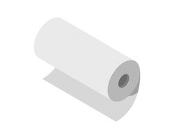 Clean, minimalist isometric illustration of a paper roll. Perfect for representing concepts of simplicity, new beginnings, or potential. vector