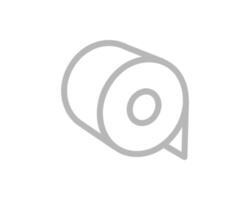 Simple yet stylish line art illustration of a roll of something, perfect for concepts of beginnings, endings, cycles, or the flow of datainformation. vector