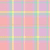 Pastel plaid pattern. Seamless texture of pink, peach, yellow, green, and blue. Great for design projects, backgrounds, textiles, and apparel. vector