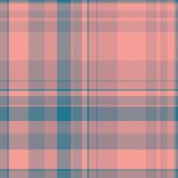 Stylish plaid pattern. Textile design with salmon and teal hues. Perfect for backgrounds, textures, and fashion projects requiring a modern, subtle touch. vector