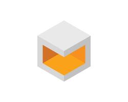 Abstract isometric cube with vibrant inner space, conveying concepts of potential, innovation, and hidden opportunity. Ideal for technology, business, and design presentations. vector