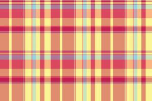No people check tartan plaid, classy textile texture pattern. Goose fabric seamless background in orange and red colors. vector