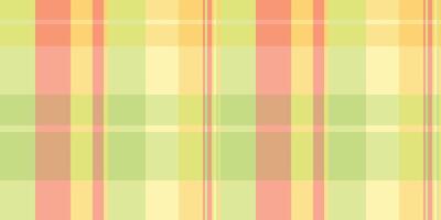 Vibrant pastel plaid pattern in soft orange, yellow, and lime green. Ideal for backgrounds, textiles, or springsummer designs. Evokes feelings of freshness, optimism, and gentle energy. vector