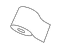 Simple, minimalist line art illustration of a roll of paper towels. Perfect for websites, apps, or presentations needing a clean, modern aesthetic. vector