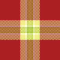 Vibrant plaid pattern. Seamless checkered design with red, yellow and gold tones. Great for backgrounds, textiles or adding a touch of classic flair. vector