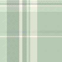 Subtle sage green and white plaid pattern. Elegant textile texture ideal for fashion, home decor, or website backgrounds. Evokes feelings of calm and sophistication. vector