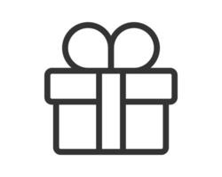 Stylized gift box icon with ribbon. Clean, modern design ideal for promotions, events, holidays, or celebratory concepts. Simple graphic element for any digital or print media. vector