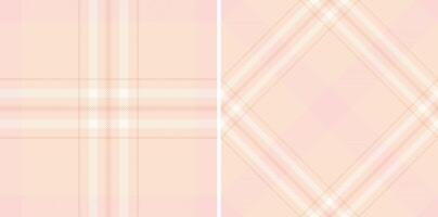 Elegant pastel pink and beige plaid patterns, perfect for textile design, website backgrounds, or stationery. These soft, subtle checks offer a sophisticated and versatile aesthetic. vector