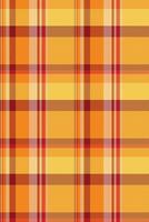 Cross check plaid tartan, pastel background pattern . December texture textile seamless fabric in bright and amber colors. vector