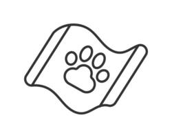 Minimalist icon featuring a paw print on a slightly curled surface. Simple yet impactful, perfect for animalrelated designs and creative projects. vector