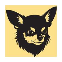 illustration of a stylish black and yellow chihuahua dog head portrait vector