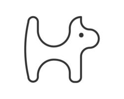 Minimalist dog icon. Simple line art, perfect for petrelated designs, apps, and logos. Modern and clean aesthetic conveying playfulness. illustration. vector