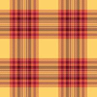 Warm, textured plaid pattern in shades of gold and crimson. A classic design evoking comfort, style, and heritage. Ideal for backgrounds, textiles, and more. vector