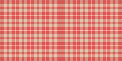 Fluffy plaid check pattern, golf tartan background seamless. Deco textile fabric texture in red and light colors. vector
