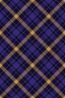 Nice pattern texture fabric, custom background plaid check. Editable seamless textile tartan in black and violet colors. vector