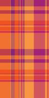 Event pattern plaid, winter fabric texture background. Abstract check textile seamless tartan in pink and orange colors. vector