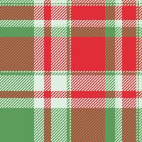 Classic plaid pattern, seamless design. Red, green, and white create a holiday or festive feel. Useful for backgrounds, textiles, and digital art projects. vector