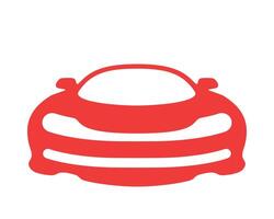 Modern red car icon. Simple, clean design perfect for automotive, transportation, or technology themes. Use in apps, websites, or print materials. vector