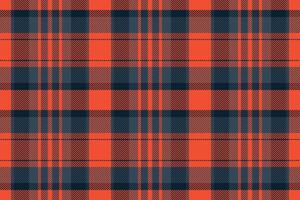 Vibrant orange and navy plaid pattern. Perfect for textile design, apparel, or website backgrounds. This seamless texture evokes feelings of warmth and style, ideal for autumn or fall themes. vector