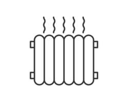 Heating system icon, symbolizing warmth and comfort. line illustration, perfect for home design, winter season, and energy efficiency visuals. vector
