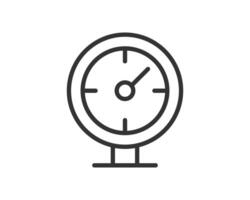 Sleek gauge icon. Represents measurement, progress, performance, or pressure. Perfect for infographics, dashboards, and data visualizations. Clean line art style. vector