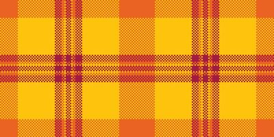 Seamless pixelated tartan pattern. Ideal for backgrounds, textiles, or digital designs. Creates warmth, texture, and classic aesthetic. Use for autumn, festive, or vintage themes. vector