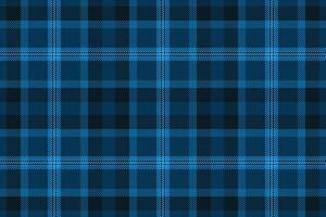 Cool blue and black plaid pattern. Stylish geometric texture ideal for textile design, website backgrounds, or fashion projects. vector