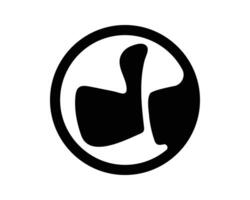 Abstract, minimalist black and white logo design featuring organic shapes within a circle. Ideal for branding, icon, or creative concept visuals. Versatile and impactful. vector
