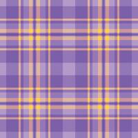 Vibrant, eyecatching tartan pattern. Purple, yellow, and tan create a soft, playful grid. Ideal for backgrounds, textiles, or creative projects. Fresh and modern. vector