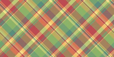 Improvement check seamless , glen fabric textile background. Diamond pattern tartan plaid texture in red and green colors. vector