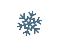 A stylish, minimalist snowflake icon in cool blue tones. Perfect for winter themes, holiday designs, weather apps, or as a decorative element. vector