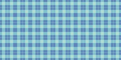 Latin seamless texture background, femininity textile pattern. Yuletide tartan fabric check plaid in cyan and blue colors. vector