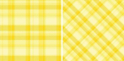 Sunny yellow plaid patterns offer classic style. Use these versatile textures for backgrounds, textiles, designs, or festive projects. vector