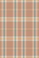 Grungy tartan texture background, britain fabric seamless . Sparse plaid check pattern textile in orange and light colors. vector