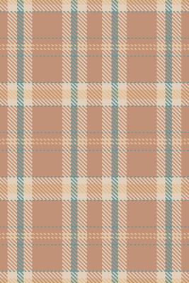 Grungy tartan texture background, britain fabric seamless . Sparse plaid check pattern textile in orange and light colors.