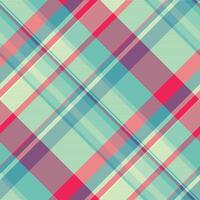 Checkered tartan textile fabric, dogtooth background texture seamless. Subtle plaid check pattern in light and teal colors. vector